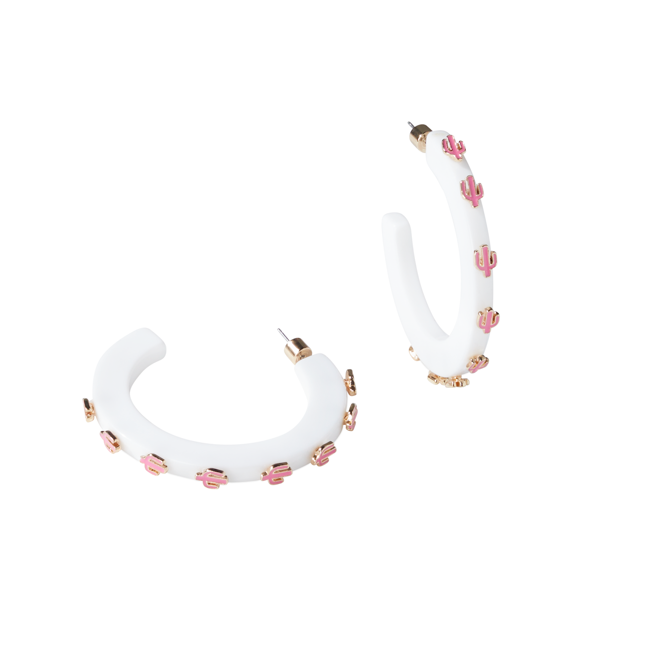 Cactus Jewel Hoop - White / Hot Pink- Smith and Co. Jewel Design