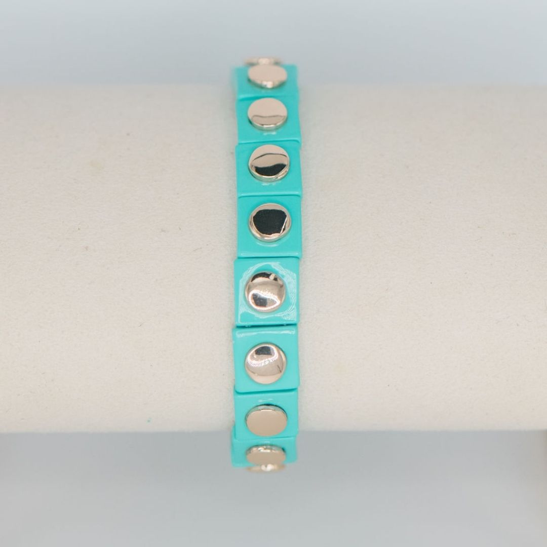 Geometric Stretch Bracelet - Turquoise
