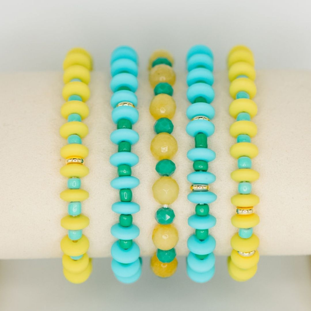 Calypso Stack (5 Bracelets) - Blue
