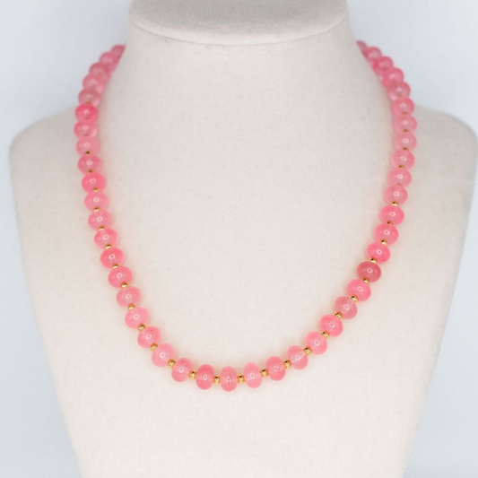 Sea Glass Necklace - Hot Pink