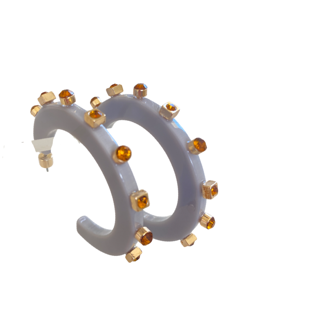 City Girl Jewel Hoop - Grey / Gold- Smith and Co. Jewel Design