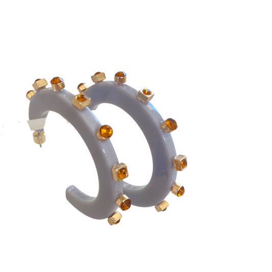 City Girl Jewel Hoop - Grey / Gold- Smith and Co. Jewel Design