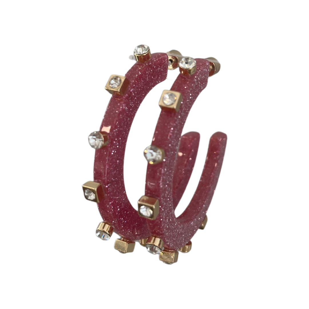 City Girl Jewel Hoop - Hot Pink Confetti- Smith and Co. Jewel Design