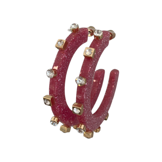 City Girl Jewel Hoop - Hot Pink Confetti- Smith and Co. Jewel Design