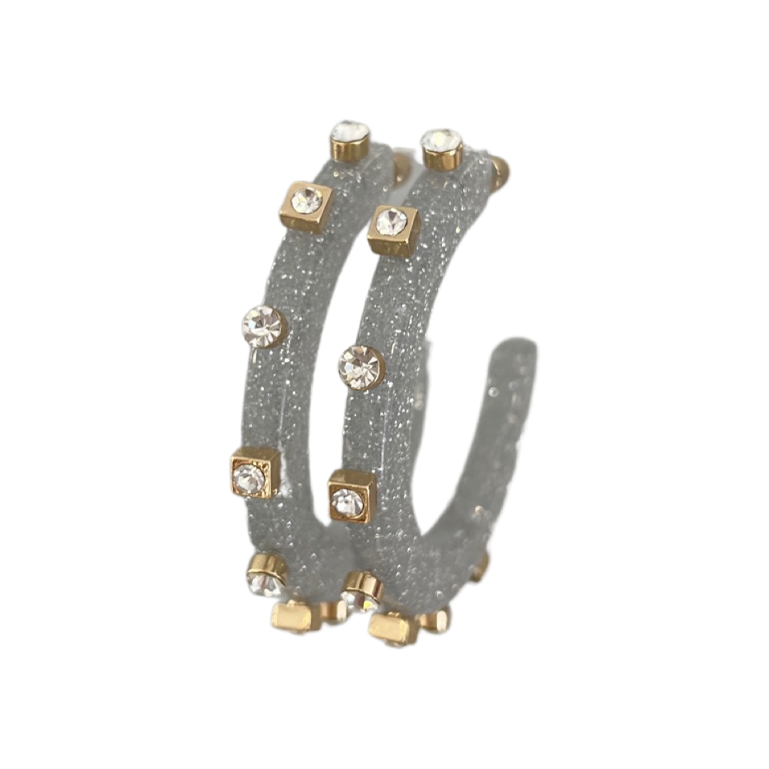 City Girl Jewel Hoop - Silver Confetti- Smith and Co. Jewel Design