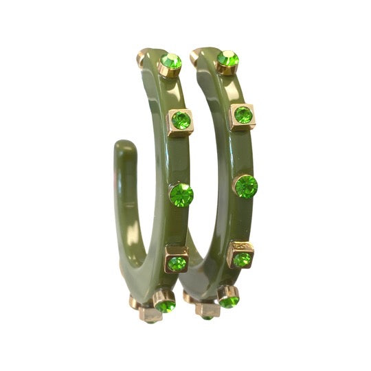 City Girl Jewel Hoop - Olive- Smith and Co. Jewel Design