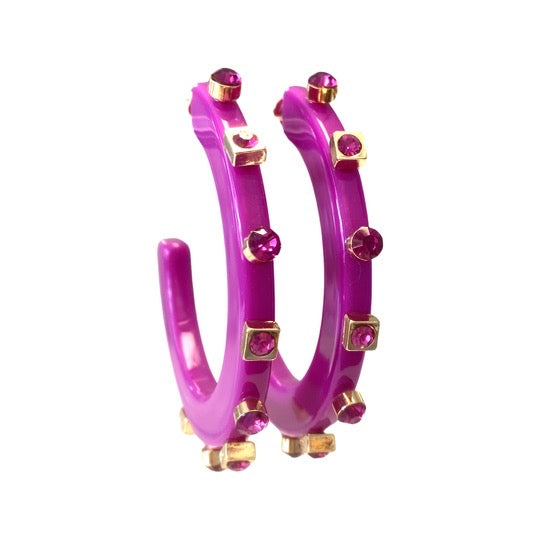City Girl Jewel Hoop - Fuchsia- Smith and Co. Jewel Design