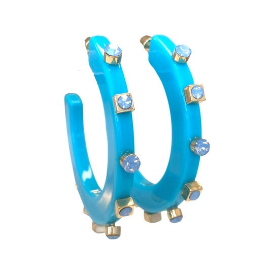 City Girl Jewel Hoop - Teal- Smith and Co. Jewel Design