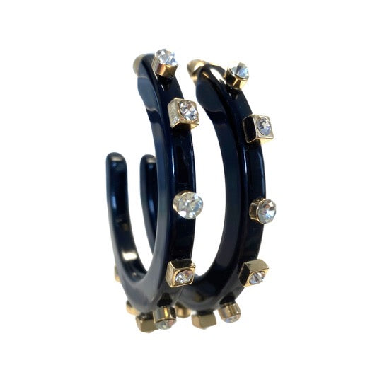 City Girl Jewel Hoop - Black Crystal- Smith and Co. Jewel Design