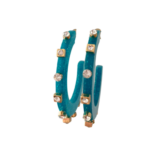 City Girl Jewel Hoop - Aqua Confetti- Smith and Co. Jewel Design