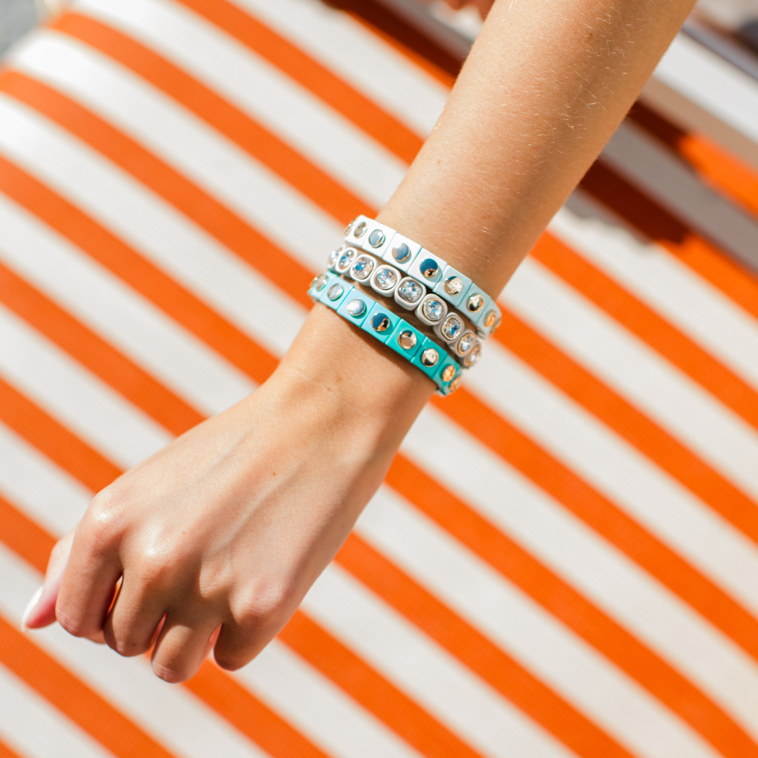 Geometric Stretch Bracelet - Pink