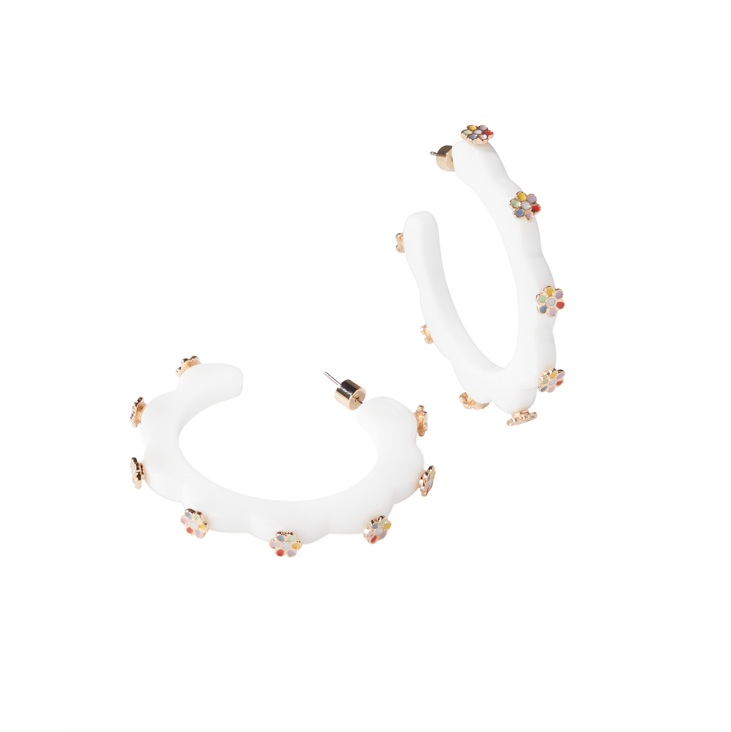 Groovy Jewel Hoop - White Multicolor ( SMALL SIZE )- Smith and Co. Jewel Design