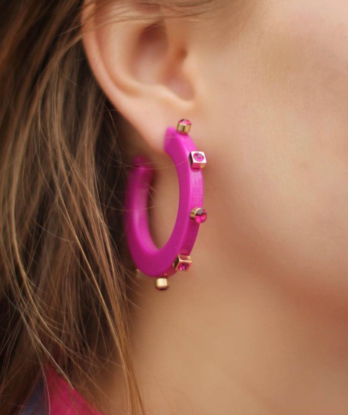 City Girl Jewel Hoop - Fuchsia- Smith and Co. Jewel Design