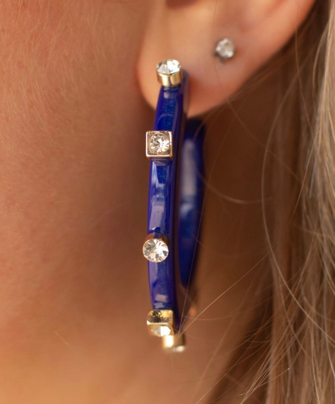 City Girl Jewel Hoop - Navy- Smith and Co. Jewel Design