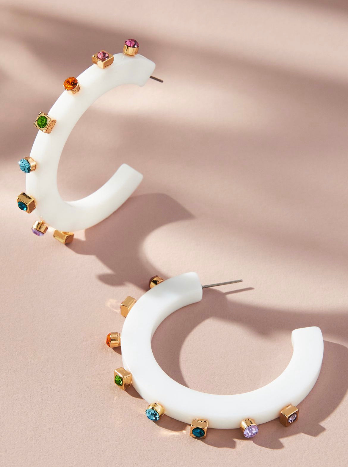City Girl Jewel Hoop - White Multicolor- Smith and Co. Jewel Design