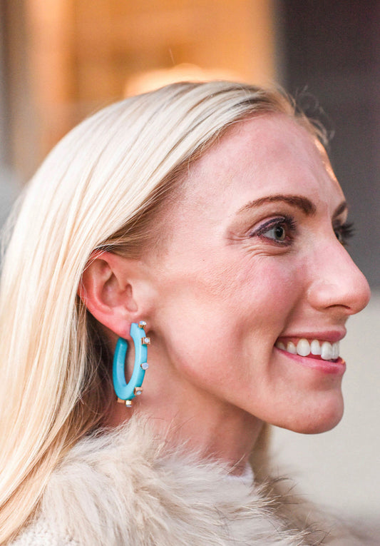City Girl Jewel Hoop - Teal- Smith and Co. Jewel Design