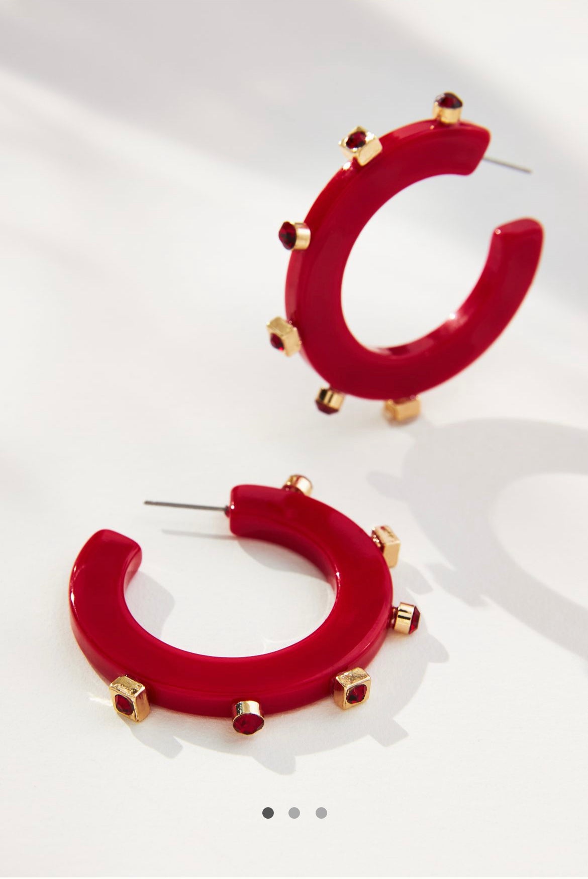 City Girl Jewel Hoop - Red / Red LARGE ONLY- Smith and Co. Jewel Design