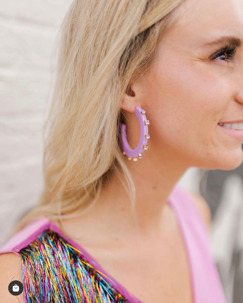 City Girl Jewel Hoop - Violet (LARGE SIZE)- Smith and Co. Jewel Design