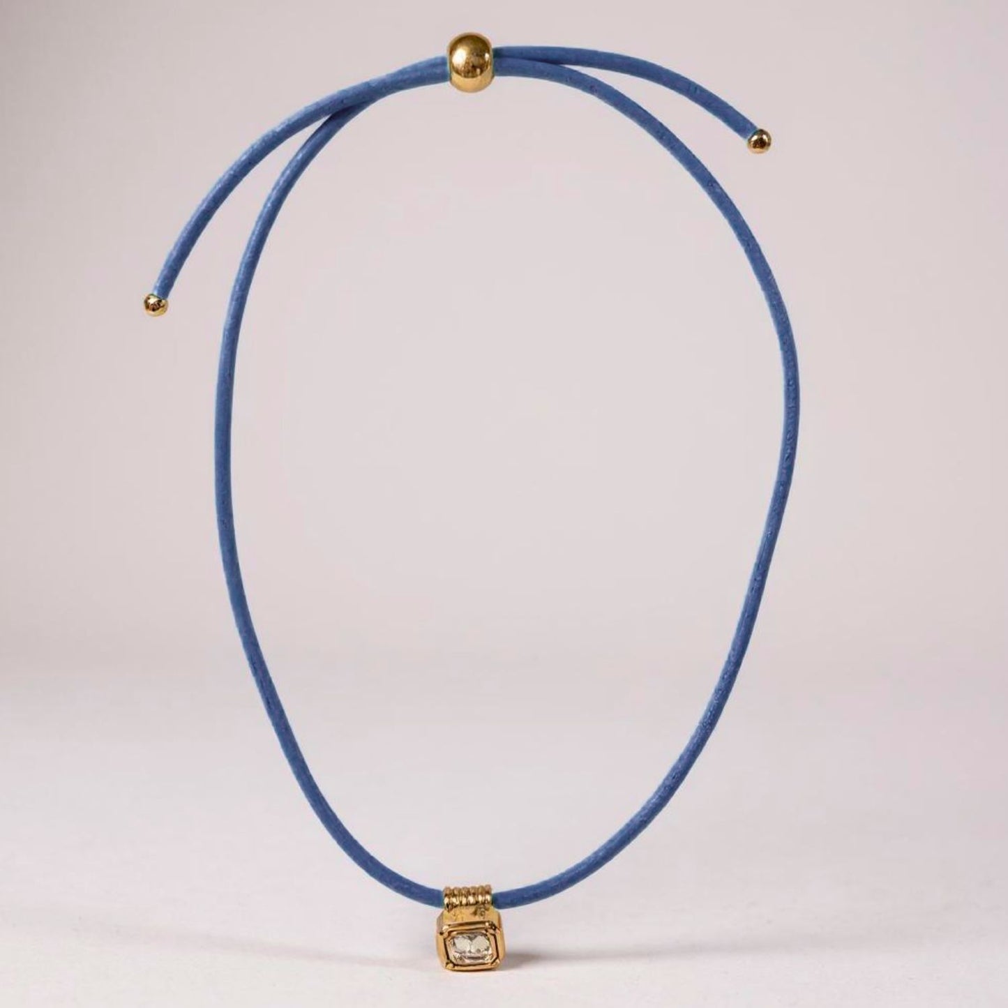 Leather Cord Necklace - Navy