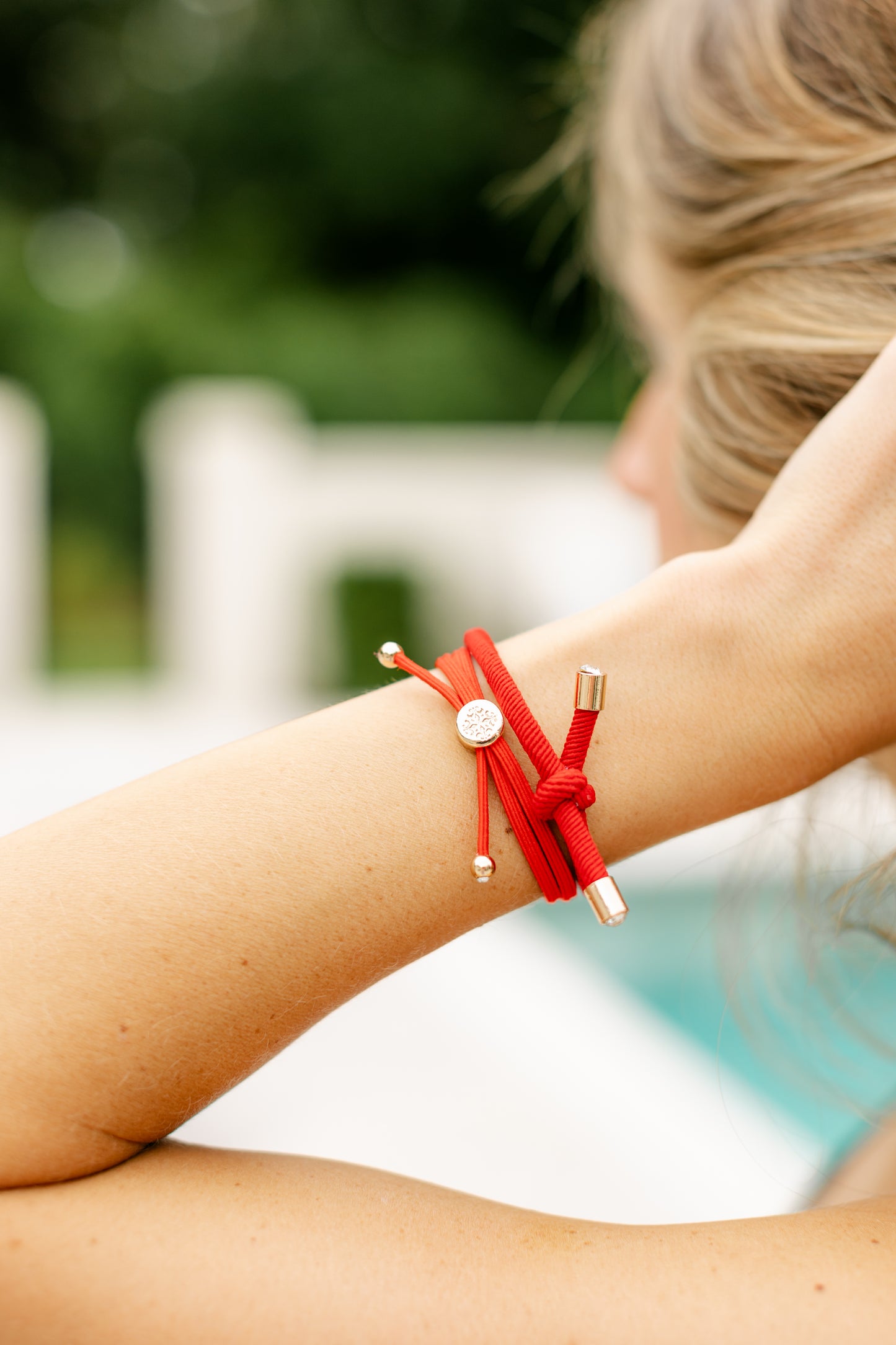 Skinny Hair Tie Set - Red / White
