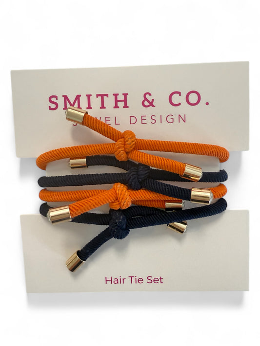 Original Smith & Co. Hair Tie Set - Navy / Orange