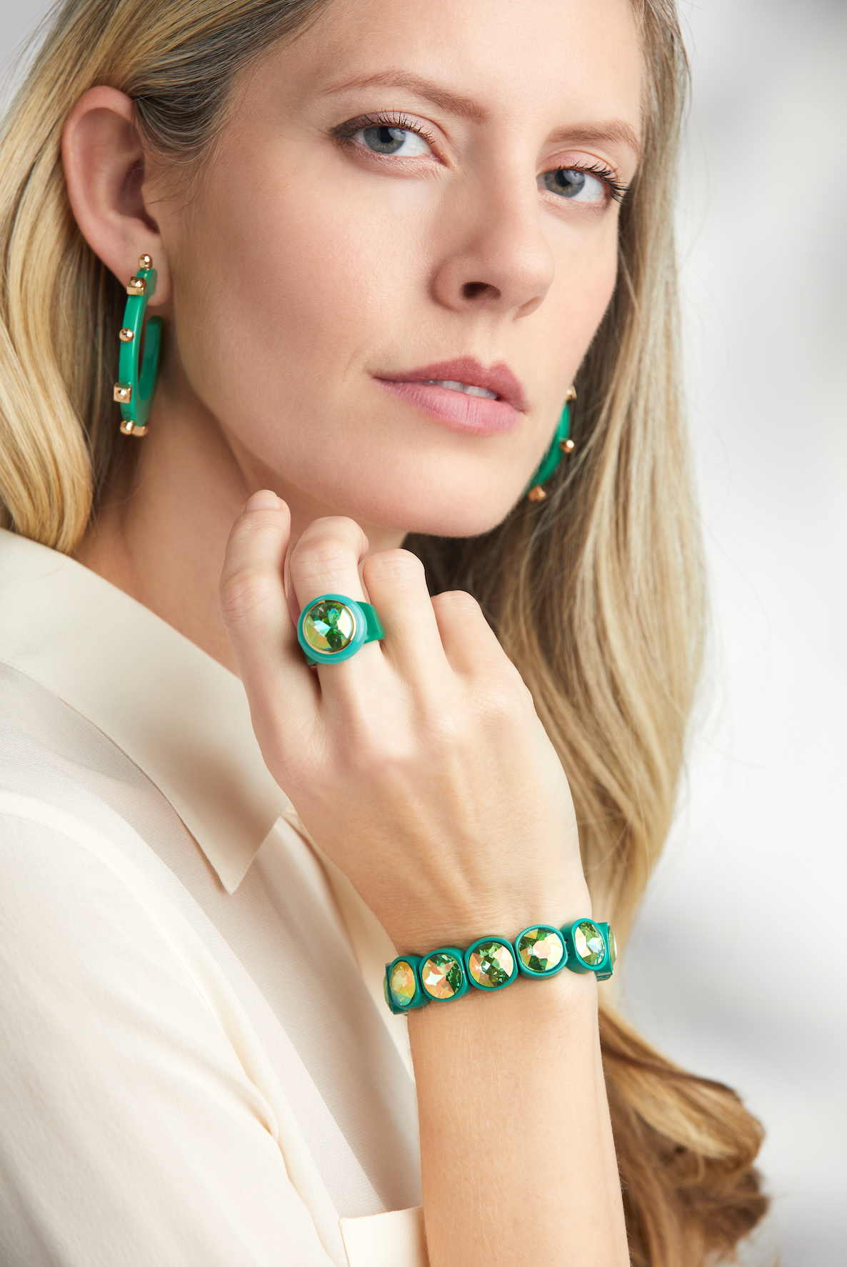 Solid Jewel Hoop - Sea Green- Smith and Co. Jewel Design