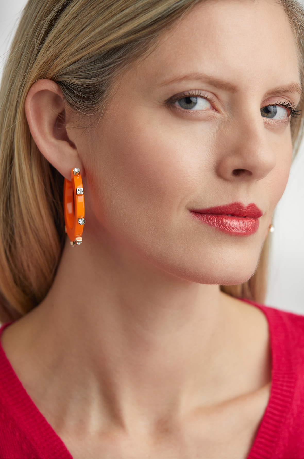 City Girl Jewel Hoop - Tangerine- Smith and Co. Jewel Design