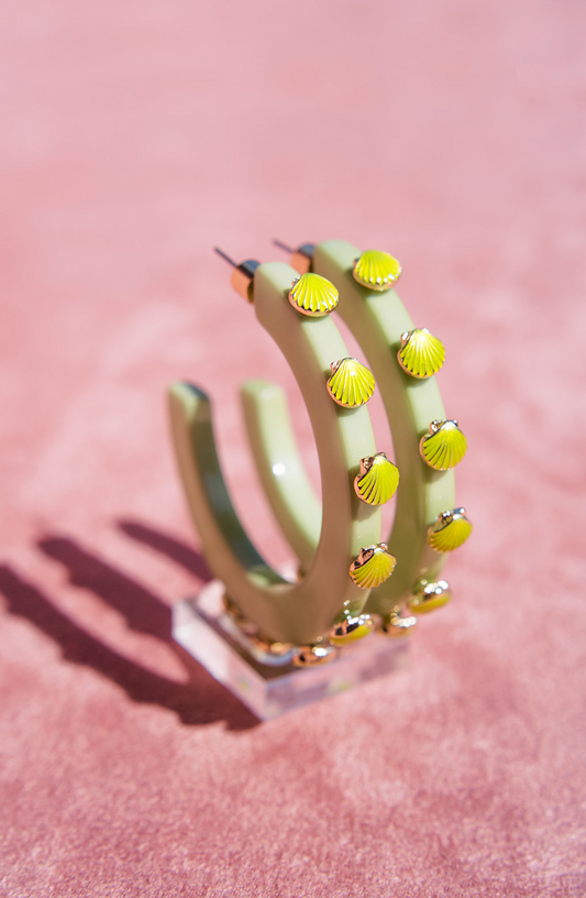 Shell Jewel Hoop - Pear Green *ONLINE EXCLUSIVE*