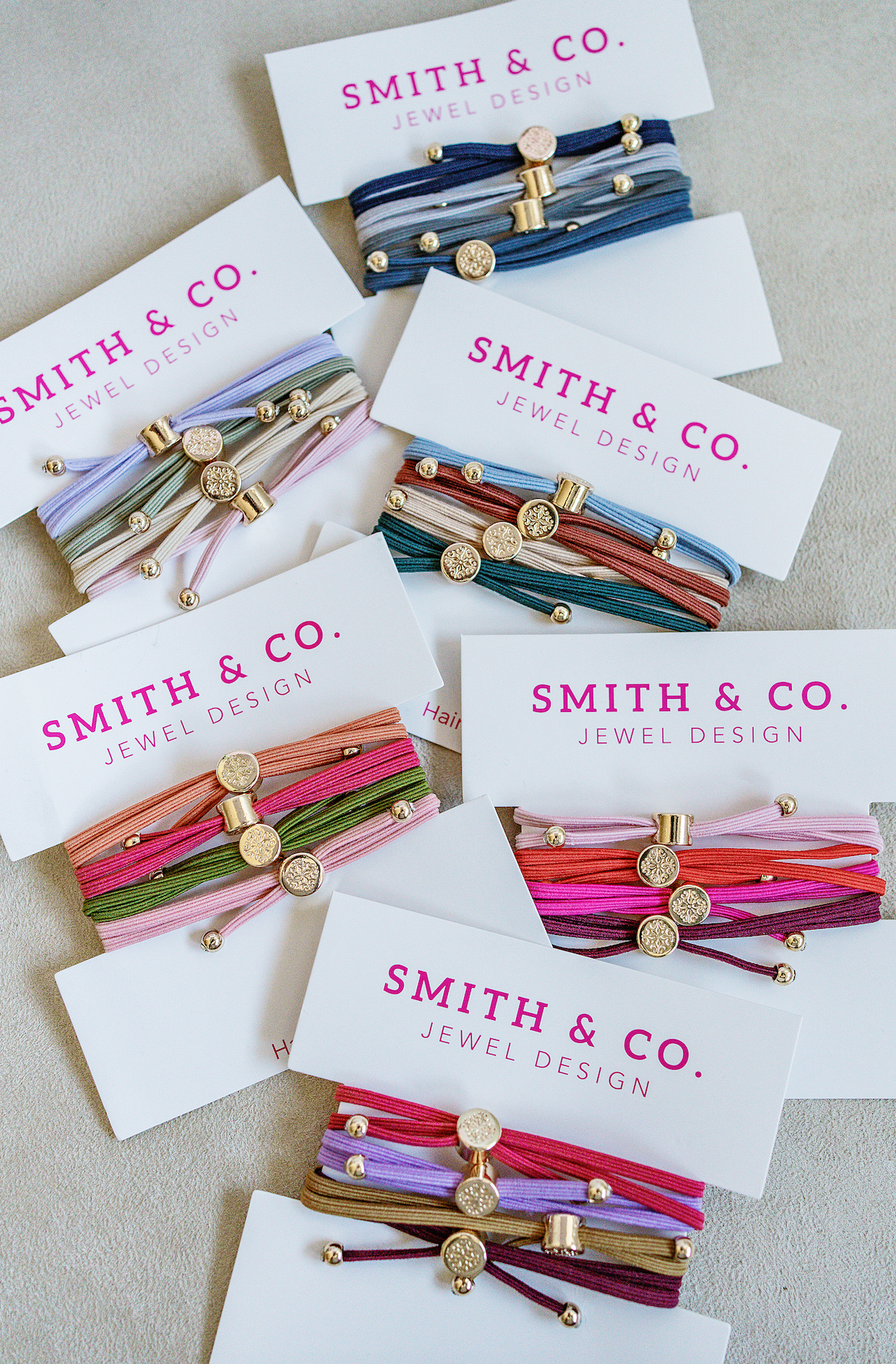 Sleek and chic hair tie bracelet sets.