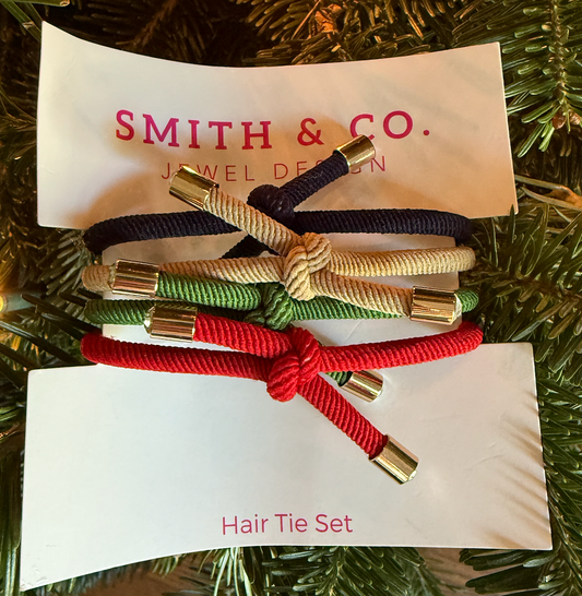 Original Smith & Co. Hair Tie Set - Christmas Plaid