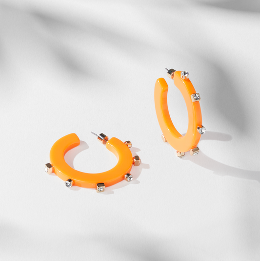 City Girl Jewel Hoop - Tangerine