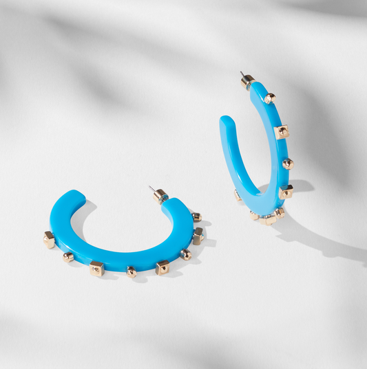 Solid Jewel Hoop - Capri Blue
