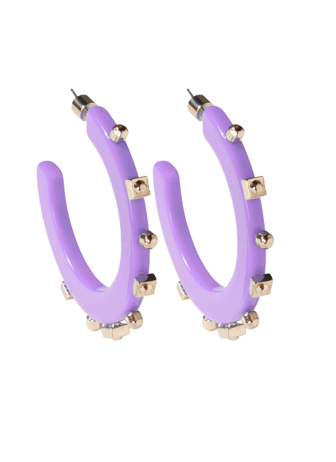 Solid Jewel Hoop - Lavender