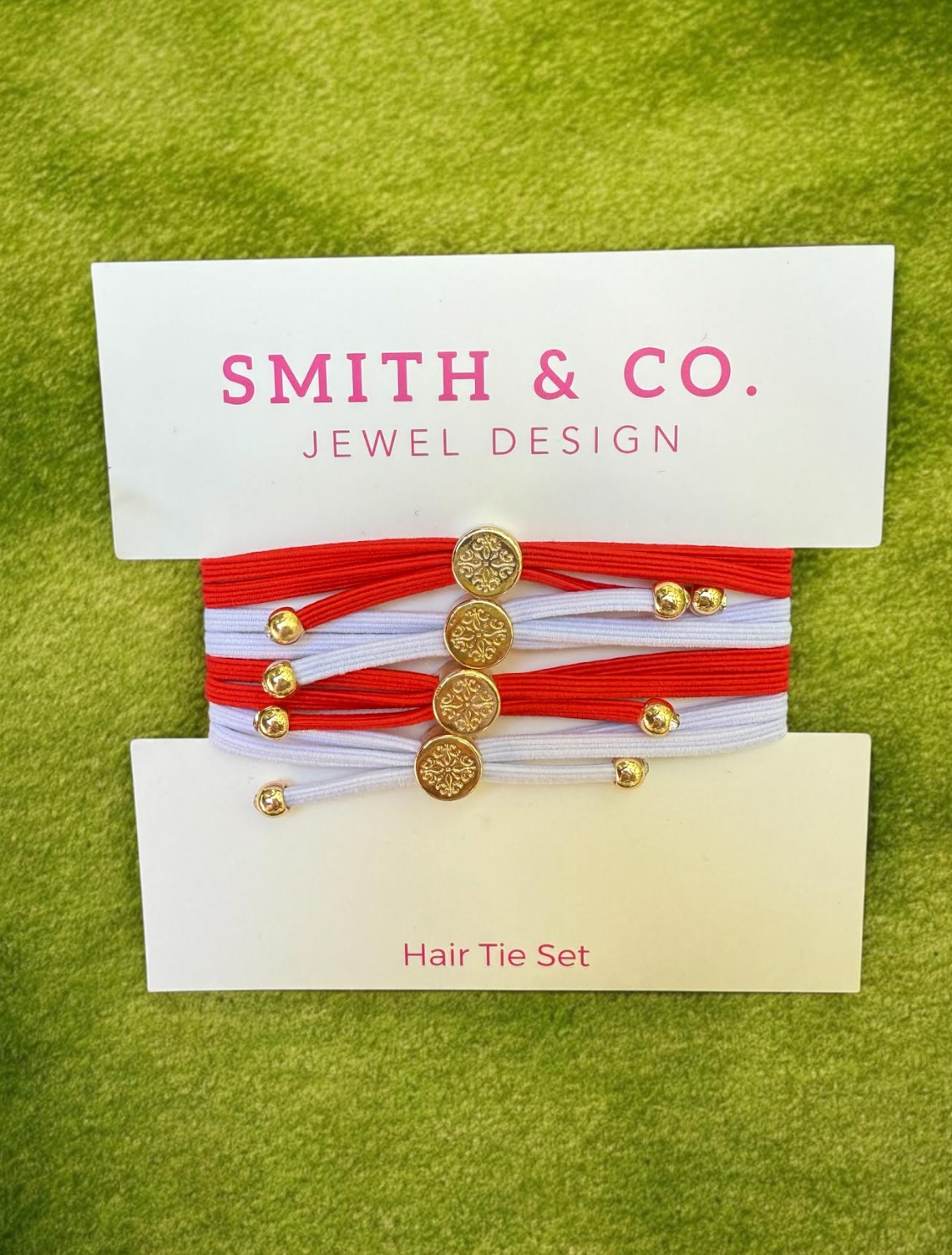 Skinny Hair Tie Set - Red / White
