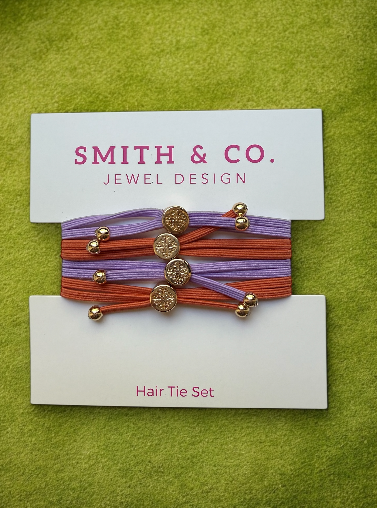 Skinny Hair Tie Set - Purple Orange