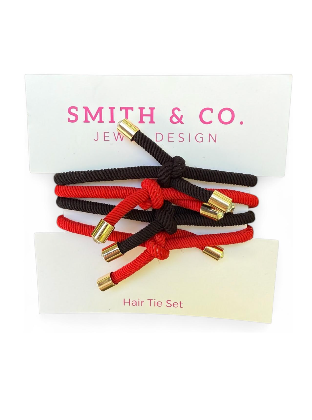 Original Smith & Co. Hair Tie Set - Red / Black