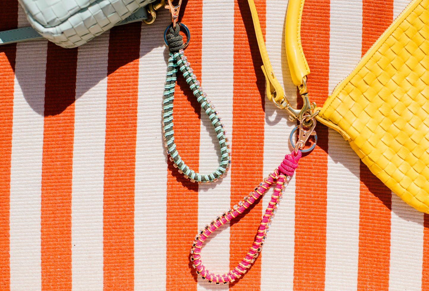 Beach Bling Bag Charm - Pink / Yellow