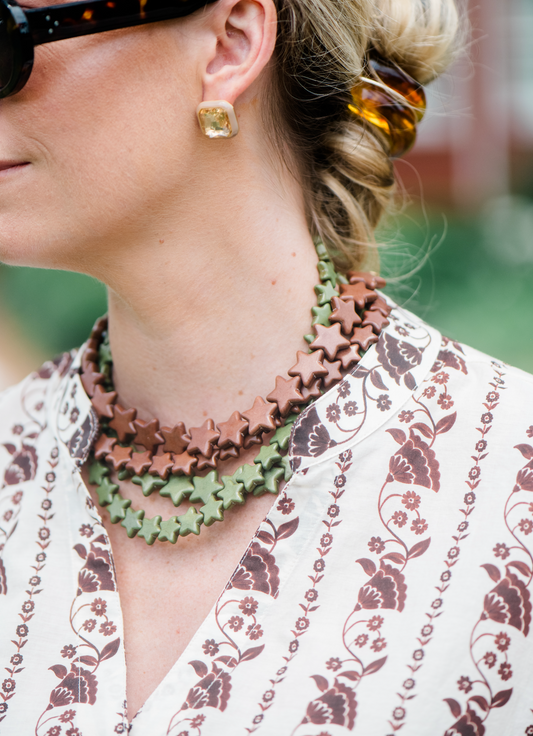 Star Necklace - Small - Brown