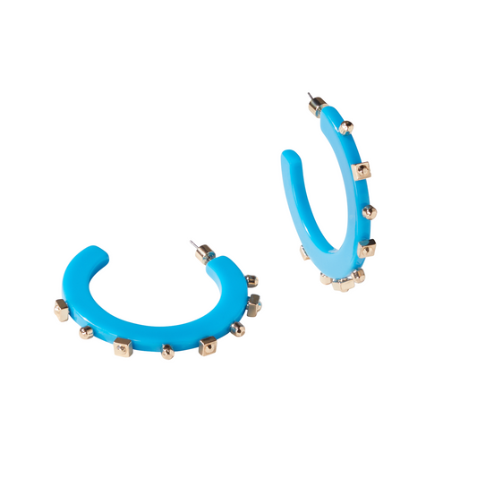 Solid Jewel Hoop - Capri Blue- Smith and Co. Jewel Design