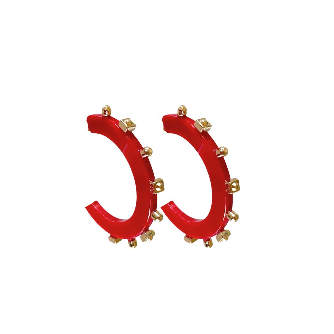 Solid Jewel Hoop - Red- Smith and Co. Jewel Design