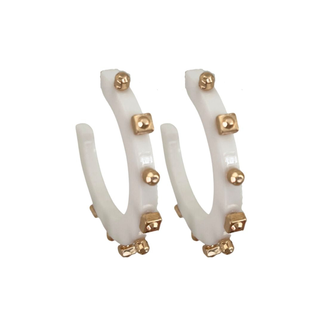 Solid Jewel Hoop - White- Smith and Co. Jewel Design