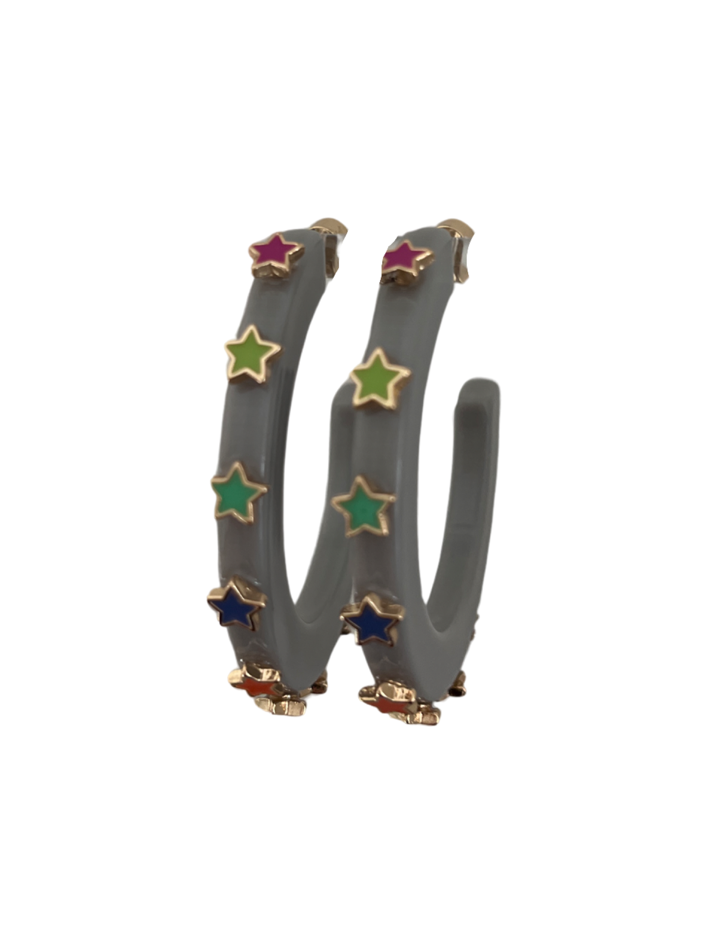 Starlight Jewel Hoop - Grey Multicolor- Smith and Co. Jewel Design