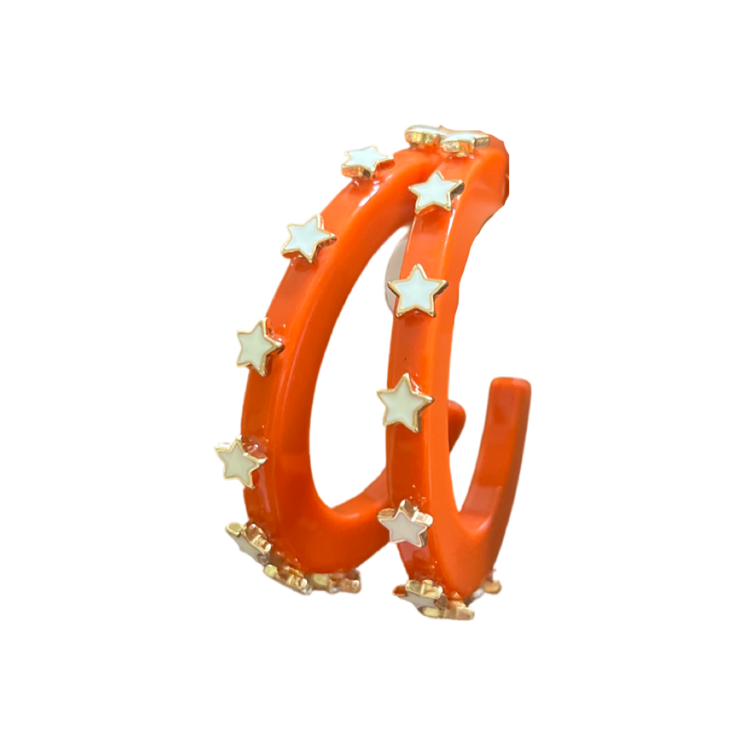 Starlight Jewel Hoop - Orange LARGE ONLY- Smith and Co. Jewel Design