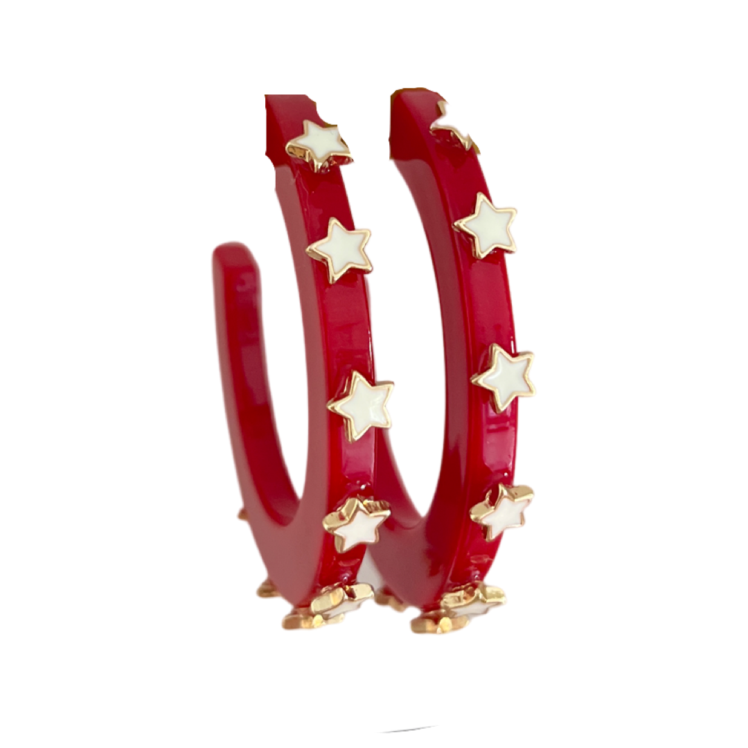Starlight Jewel Hoop - Red- Smith and Co. Jewel Design
