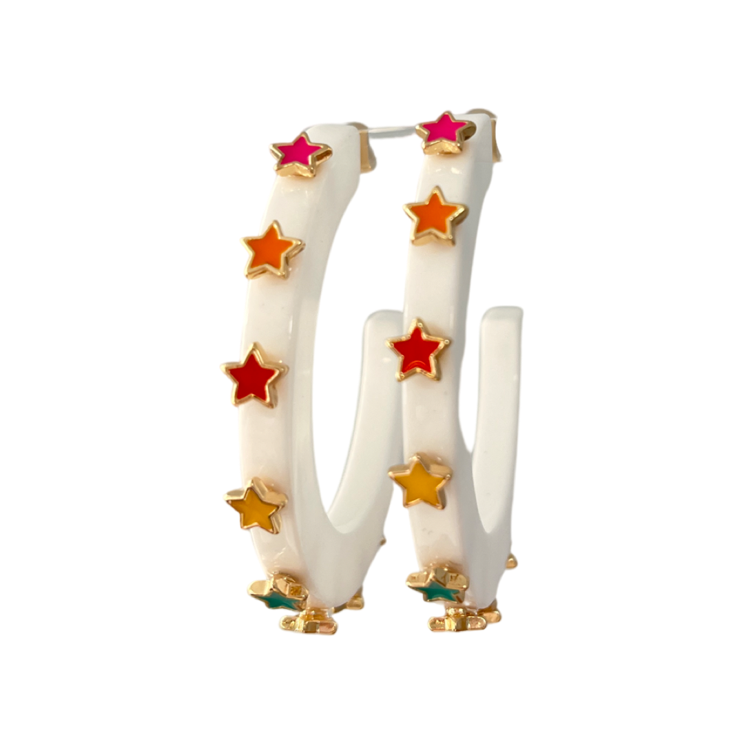 Starlight Jewel Hoop - White Multicolor- Smith and Co. Jewel Design
