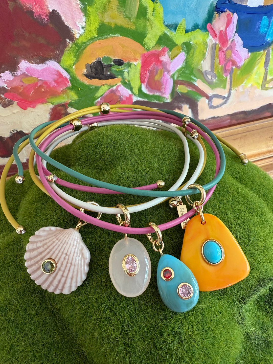 Combing Necklace - Pink / Turquoise
