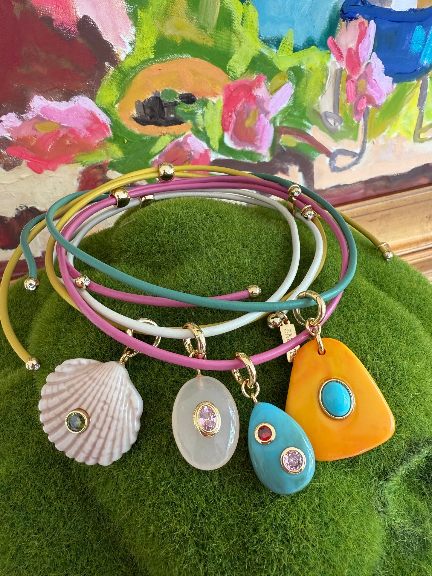 Beach Combing Necklace - Pink / Turquoise