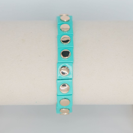Geometric Stretch Bracelet - Turquoise