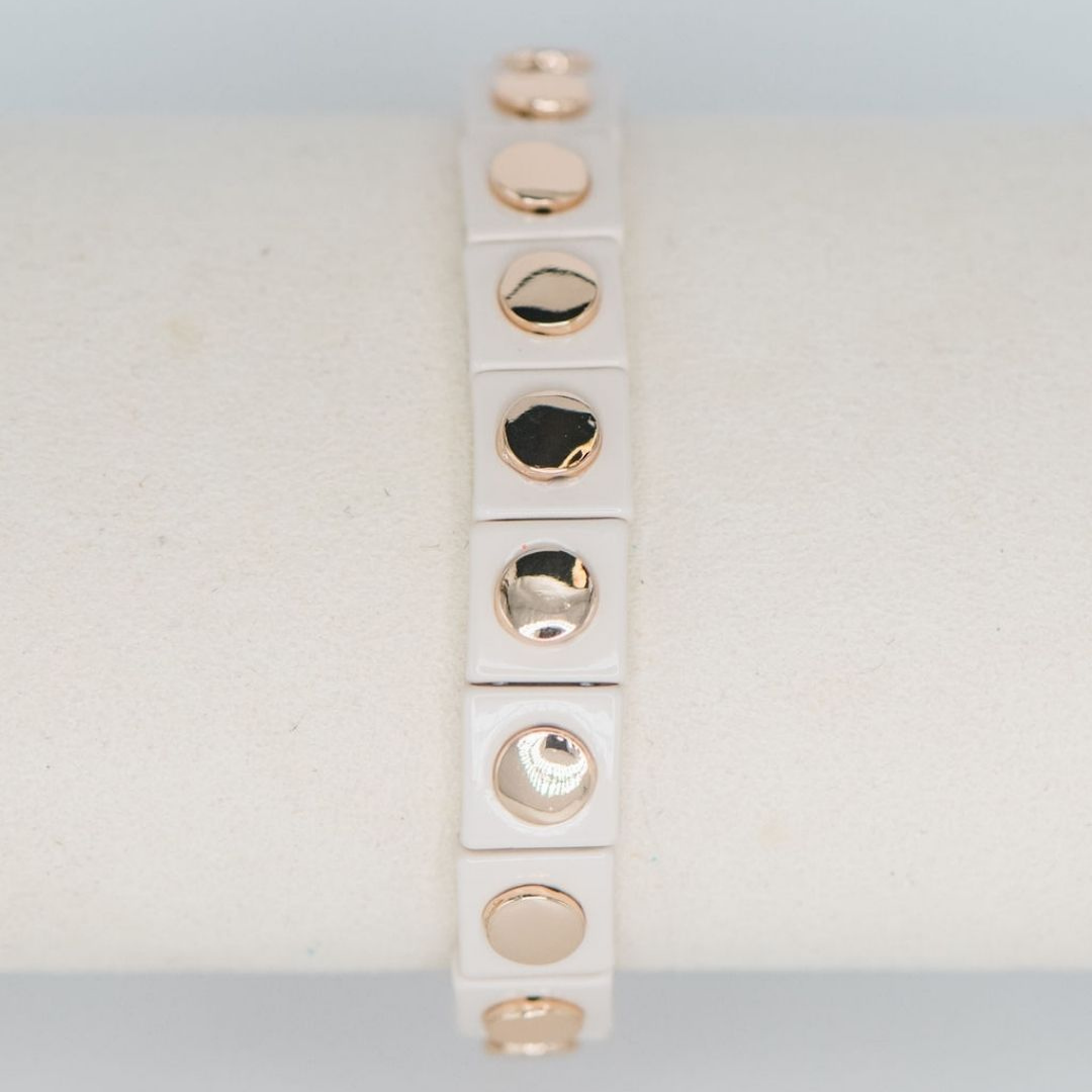 Geometric Stretch Bracelet - Coconut