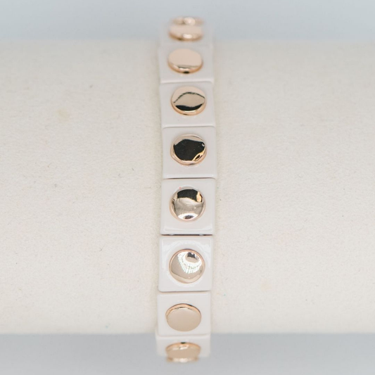 Geometric Stretch Bracelet - Coconut